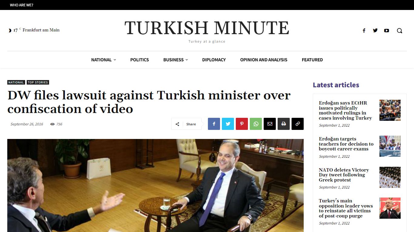 DW files lawsuit against Turkish minister over confiscation of video ...